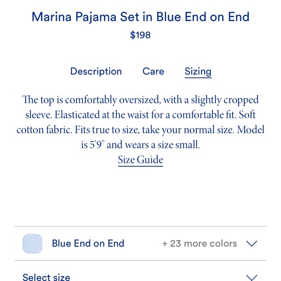 Sleepy Jones Light Blue Pajama Set with Red Trim - Picture 6 of 6